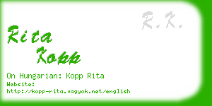 rita kopp business card